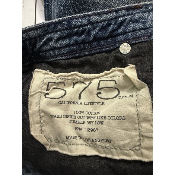 VTG 575 Los Angeles Jeans Womens 26 Distressed Low Rise Penny Buttons Boot Flare - Picture 8 of 9